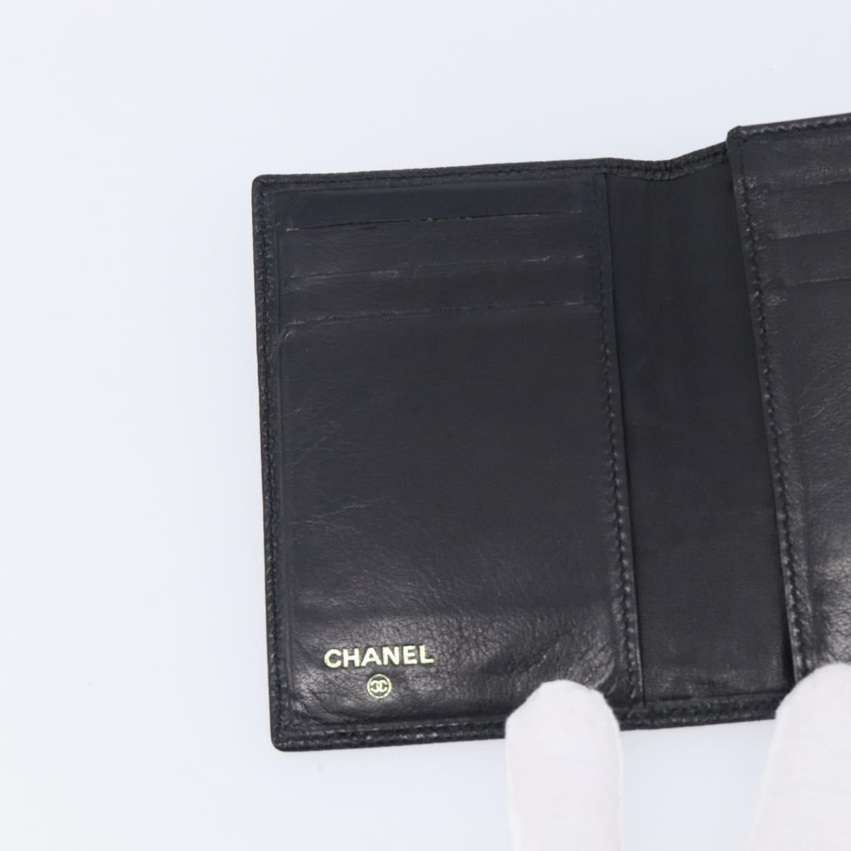 CHANEL COCO Mark Card Case Caviar Skin Black CC Auth yk21009M