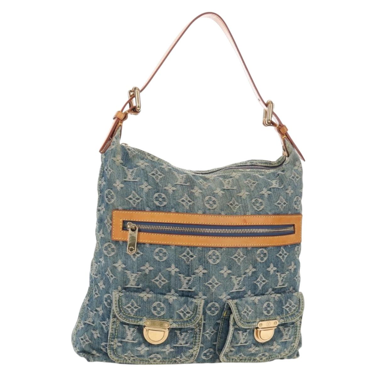 LOUIS VUITTON Monogram Denim Buggy GM Shoulder Bag Blue M95048 LV Auth yk21020V