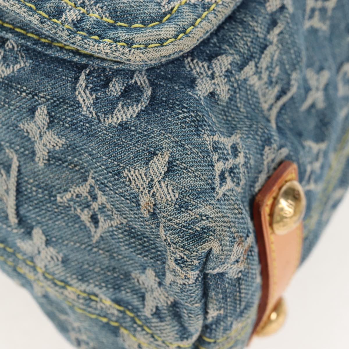LOUIS VUITTON Monogram Denim Buggy GM Shoulder Bag Blue M95048 LV Auth yk21020V