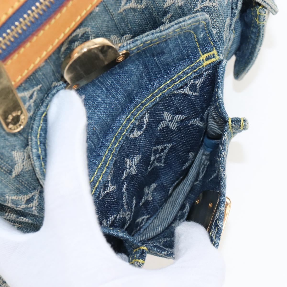 LOUIS VUITTON Monogram Denim Buggy GM Shoulder Bag Blue M95048 LV Auth yk21020V