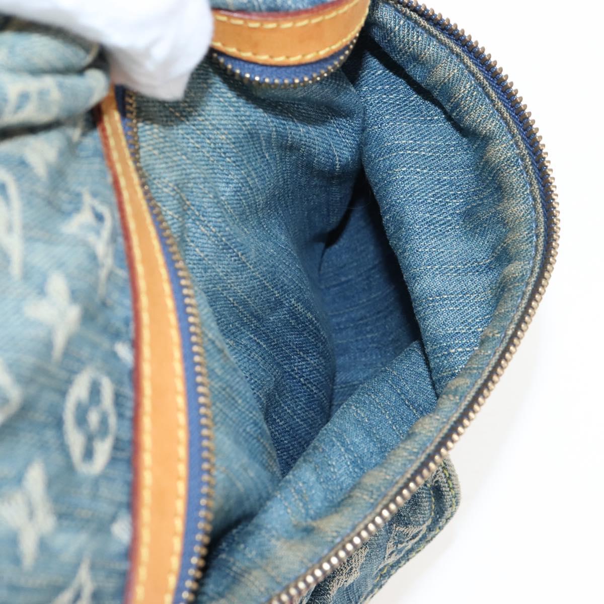 LOUIS VUITTON Monogram Denim Buggy GM Shoulder Bag Blue M95048 LV Auth yk21020V