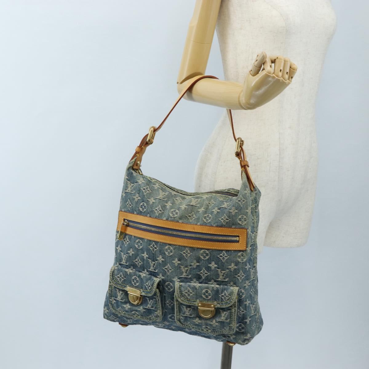 LOUIS VUITTON Monogram Denim Buggy GM Shoulder Bag Blue M95048 LV Auth yk21020V