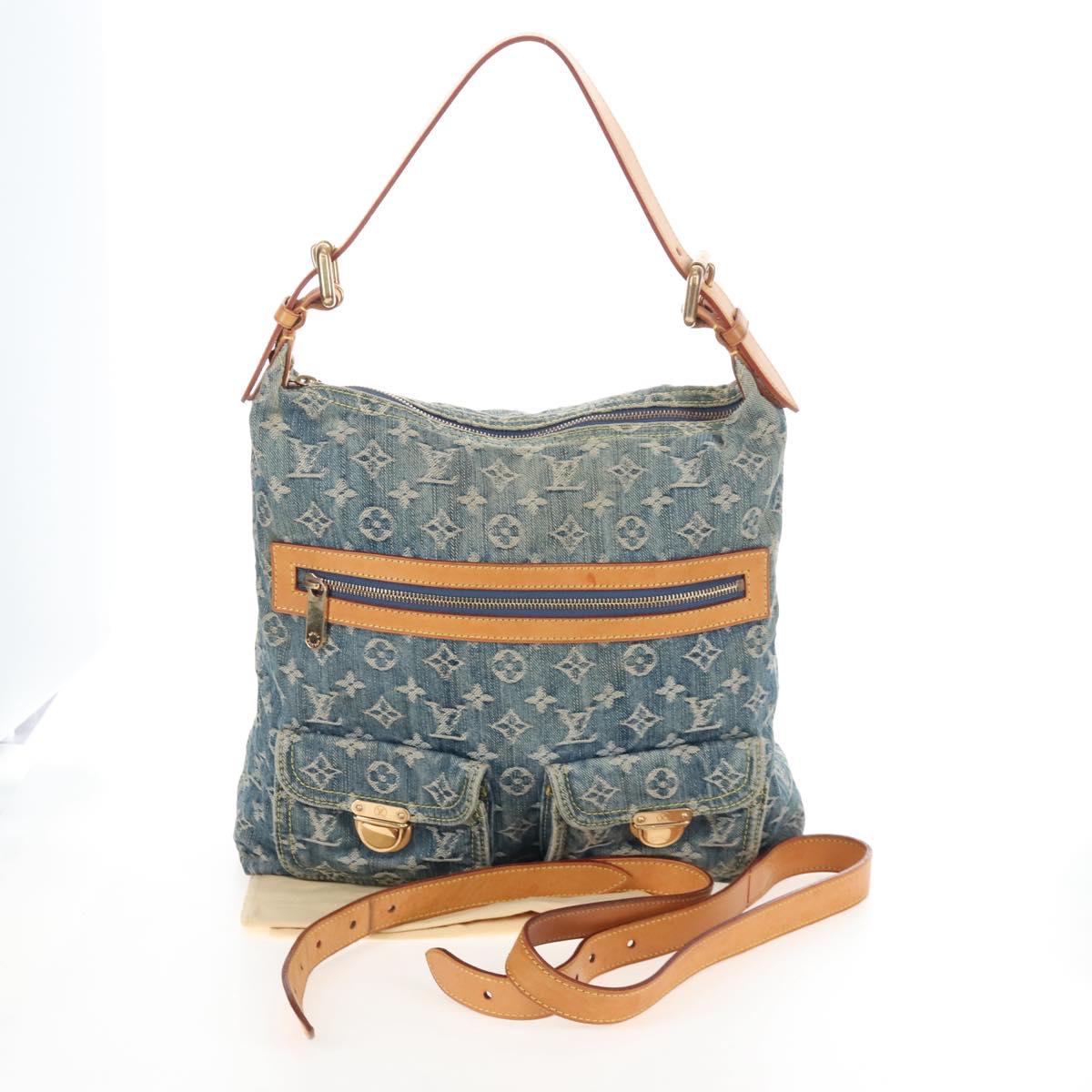 LOUIS VUITTON Monogram Denim Buggy GM Shoulder Bag Blue M95048 LV Auth yk21020V