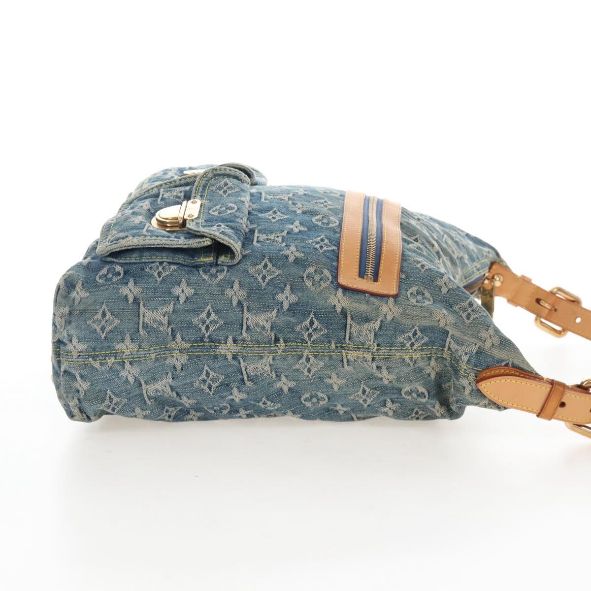 LOUIS VUITTON Monogram Denim Buggy GM Shoulder Bag Blue M95048 LV Auth yk21020V