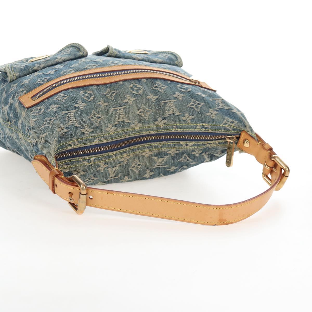 LOUIS VUITTON Monogram Denim Buggy GM Shoulder Bag Blue M95048 LV Auth yk21020V