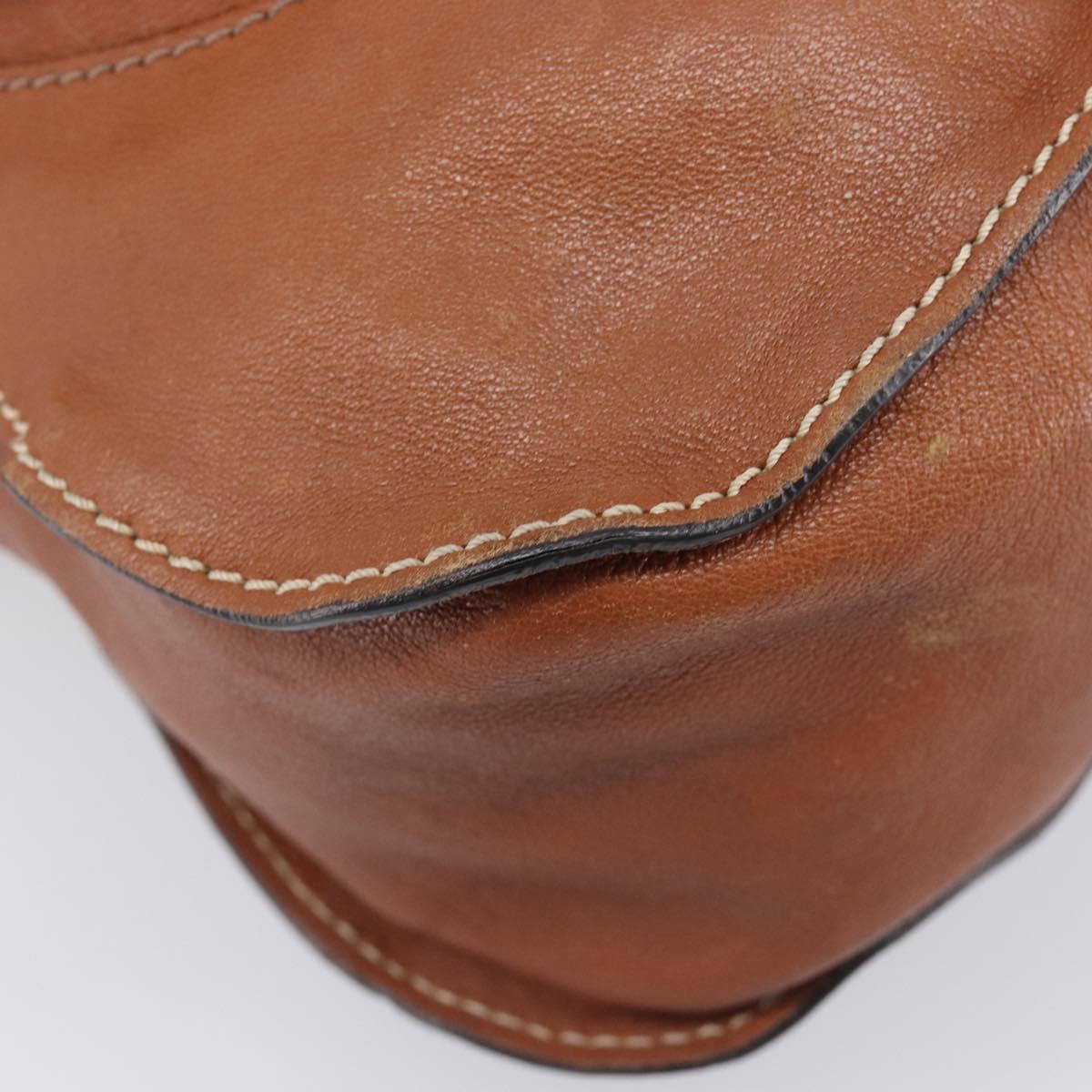 Chloe Marcie Hand Bag Leather 2way Brown Gold Auth yk21022