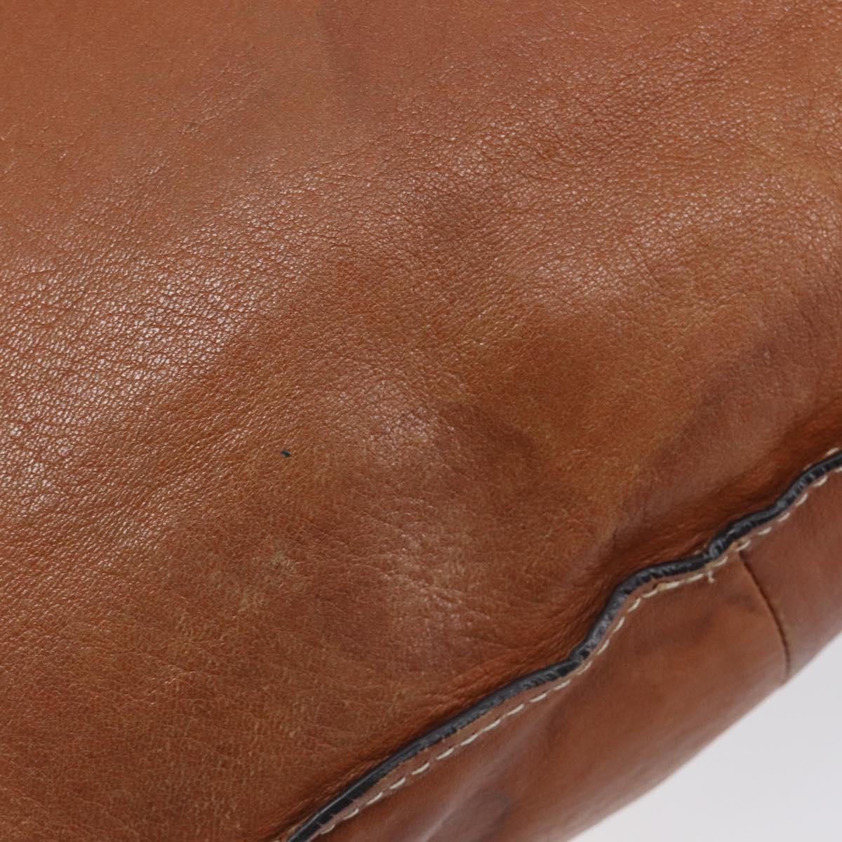 Chloe Marcie Hand Bag Leather 2way Brown Gold Auth yk21022