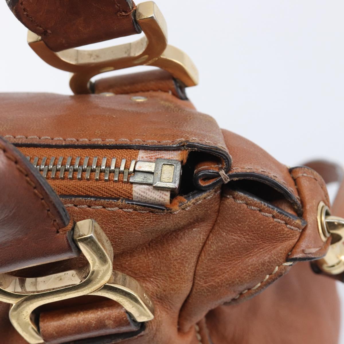 Chloe Marcie Hand Bag Leather 2way Brown Gold Auth yk21022