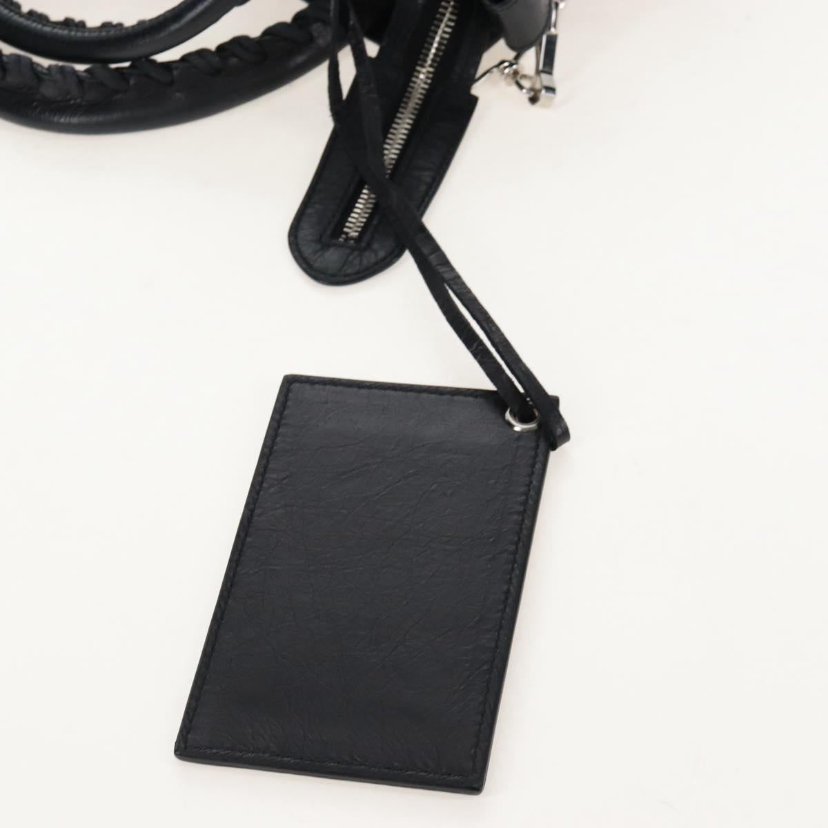 Balenciaga The Giant Town Hand Bag Leather 2way Black 240578 Auth yk21030M