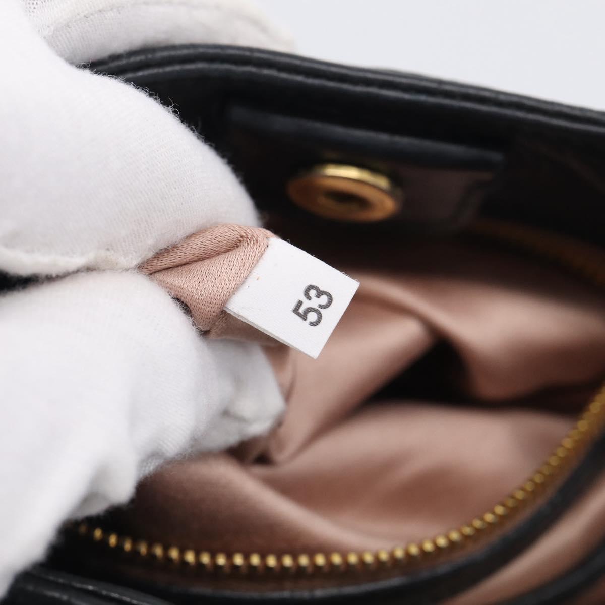 Miu Miu Hand Bag Leather 2way Black Gold Auth yk21036M