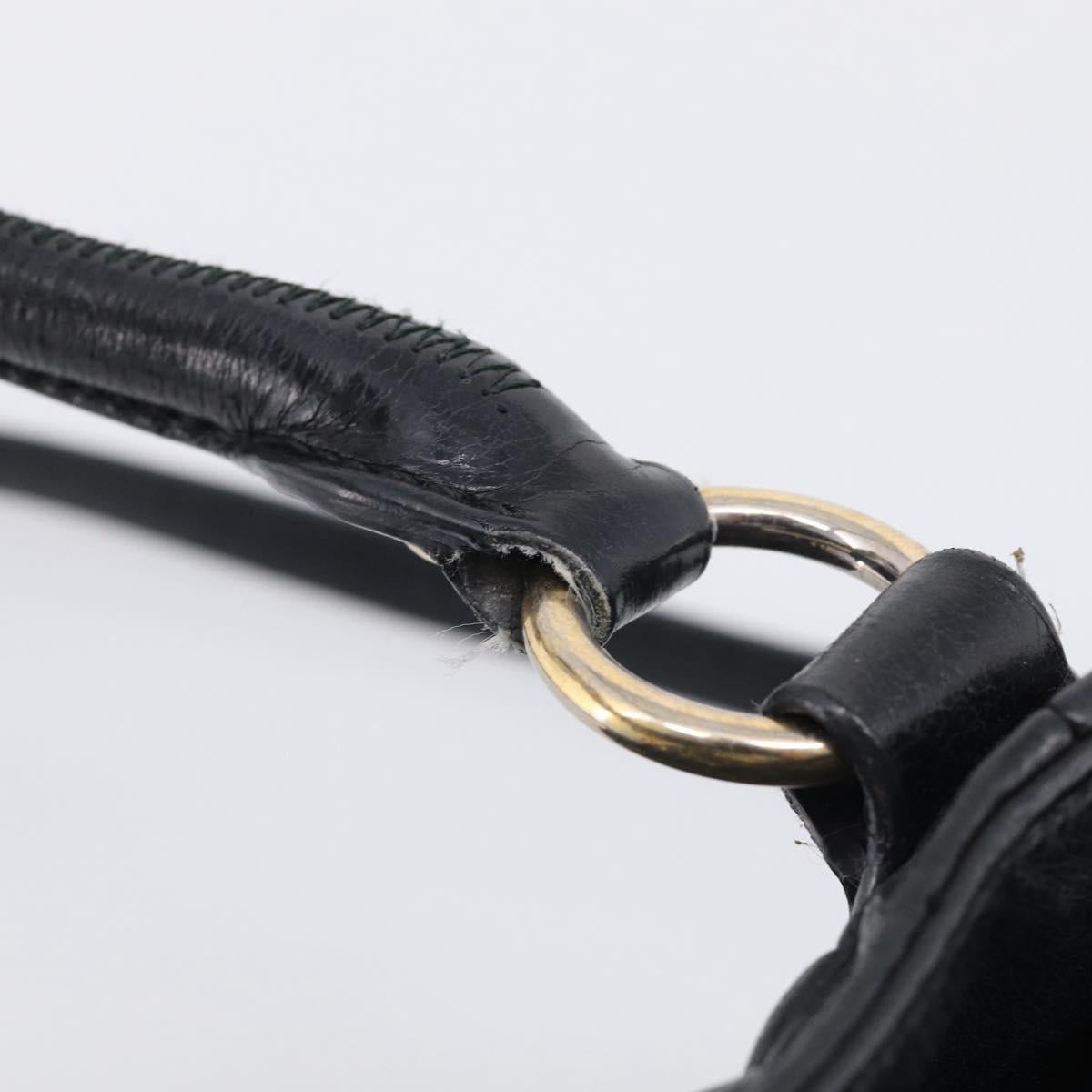 Miu Miu Hand Bag Leather 2way Black Gold Auth yk21036M