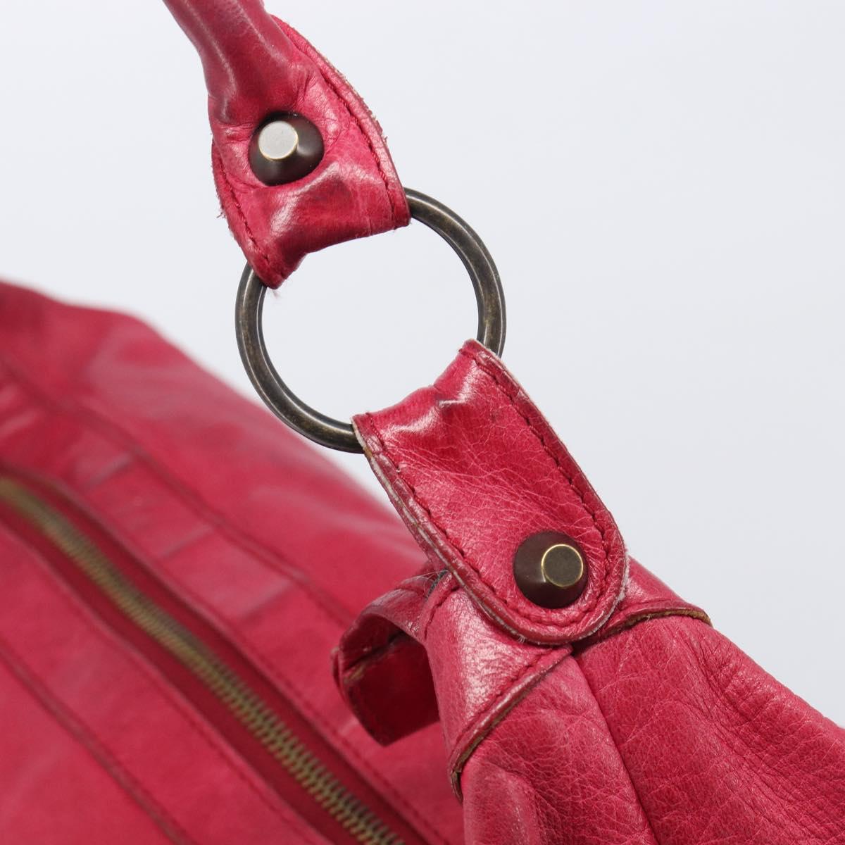 Balenciaga The Day Shoulder Bag Leather Red 140442 Auth yk21040V