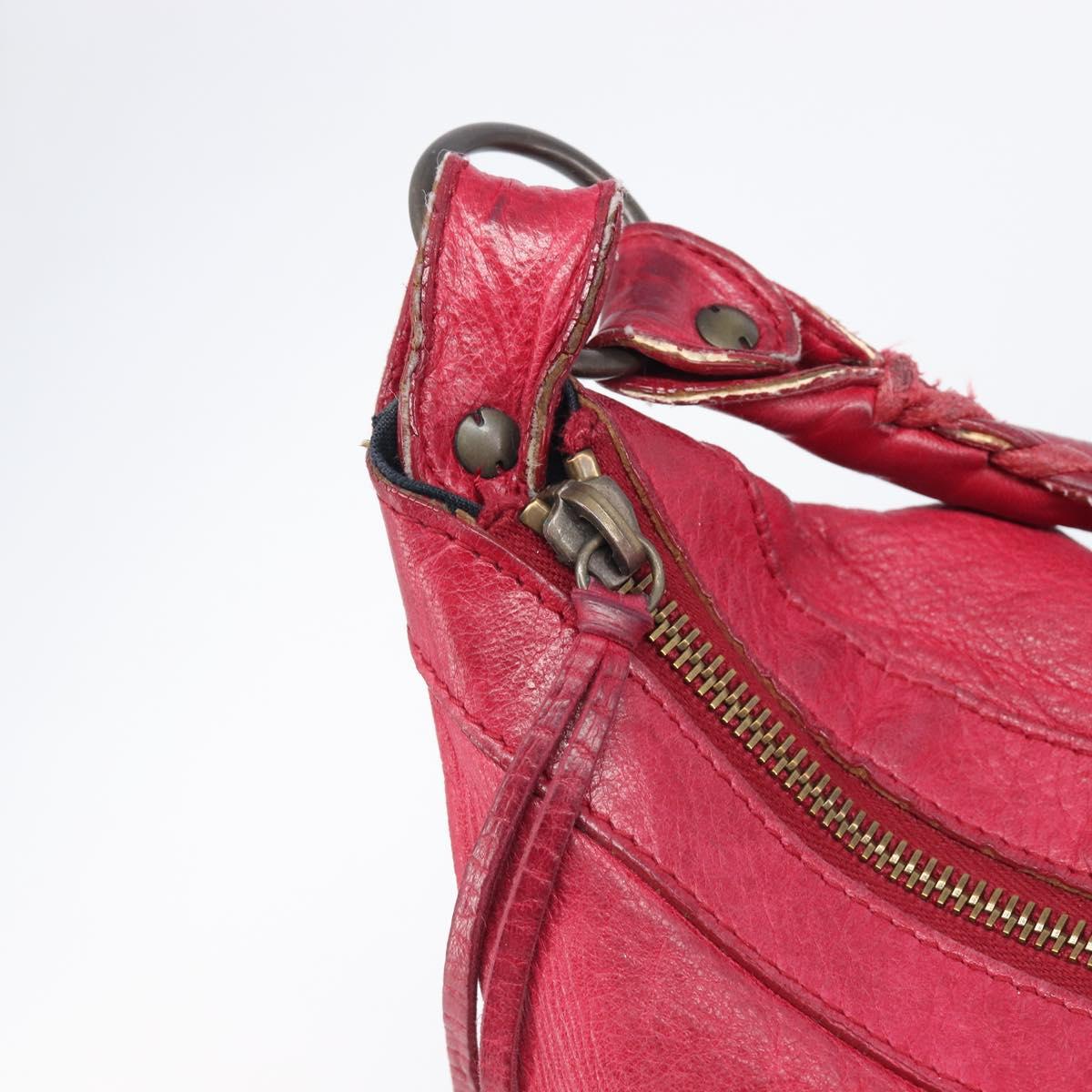 Balenciaga The Day Shoulder Bag Leather Red 140442 Auth yk21040V
