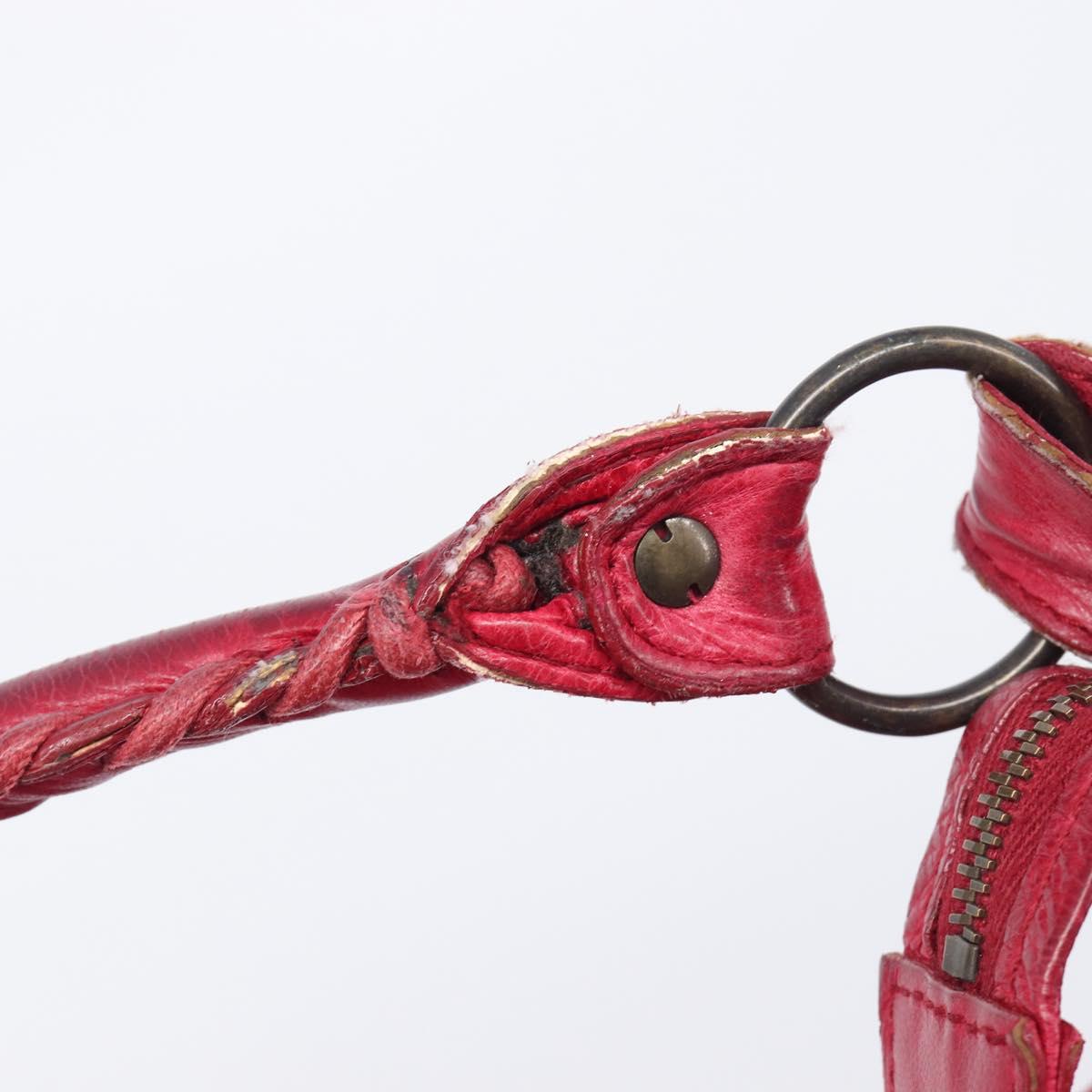 Balenciaga The Day Shoulder Bag Leather Red 140442 Auth yk21040V