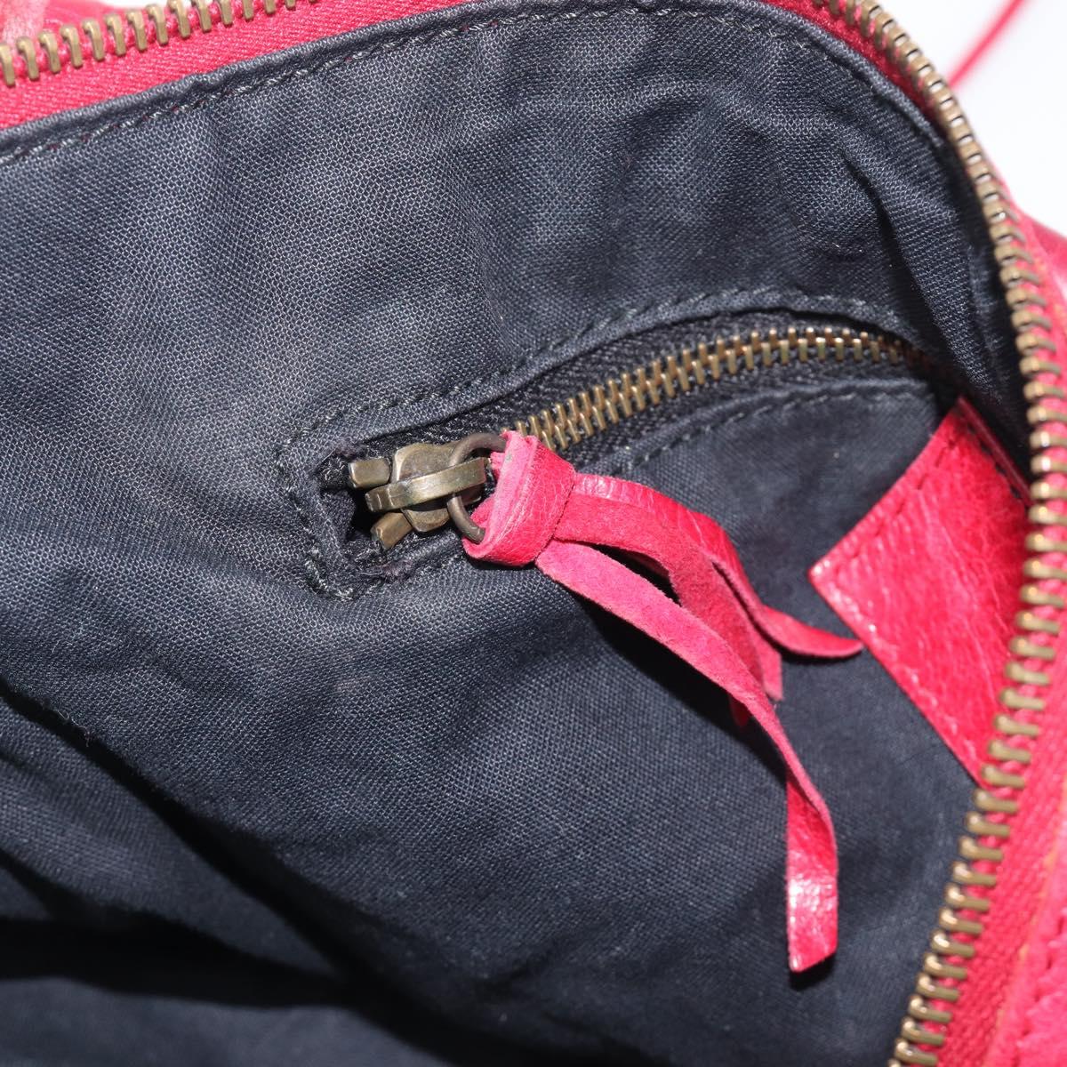 Balenciaga The Day Shoulder Bag Leather Red 140442 Auth yk21040V