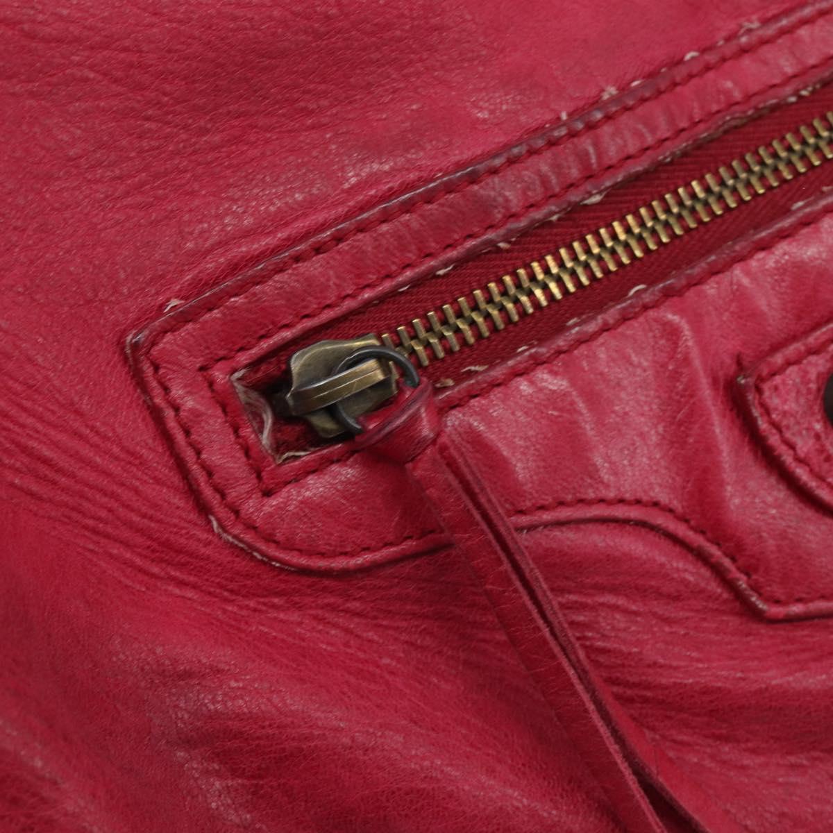 Balenciaga The Day Shoulder Bag Leather Red 140442 Auth yk21040V