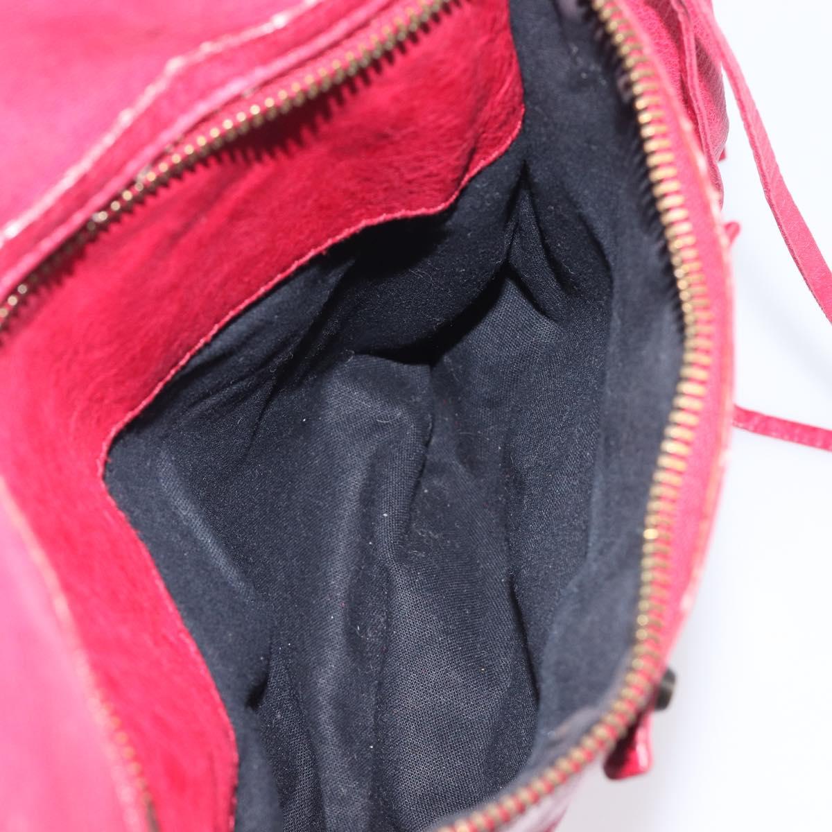 Balenciaga The Day Shoulder Bag Leather Red 140442 Auth yk21040V