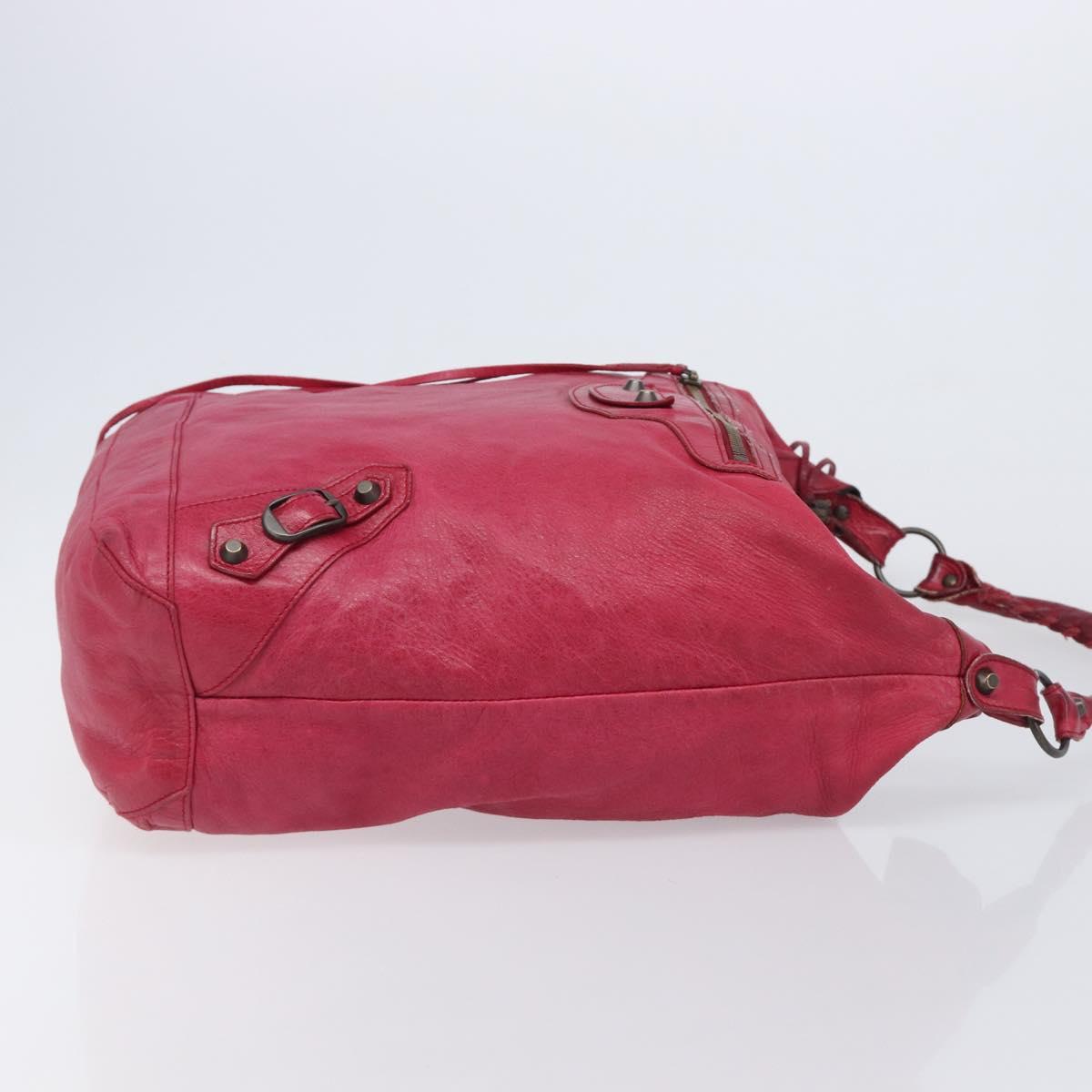 Balenciaga The Day Shoulder Bag Leather Red 140442 Auth yk21040V