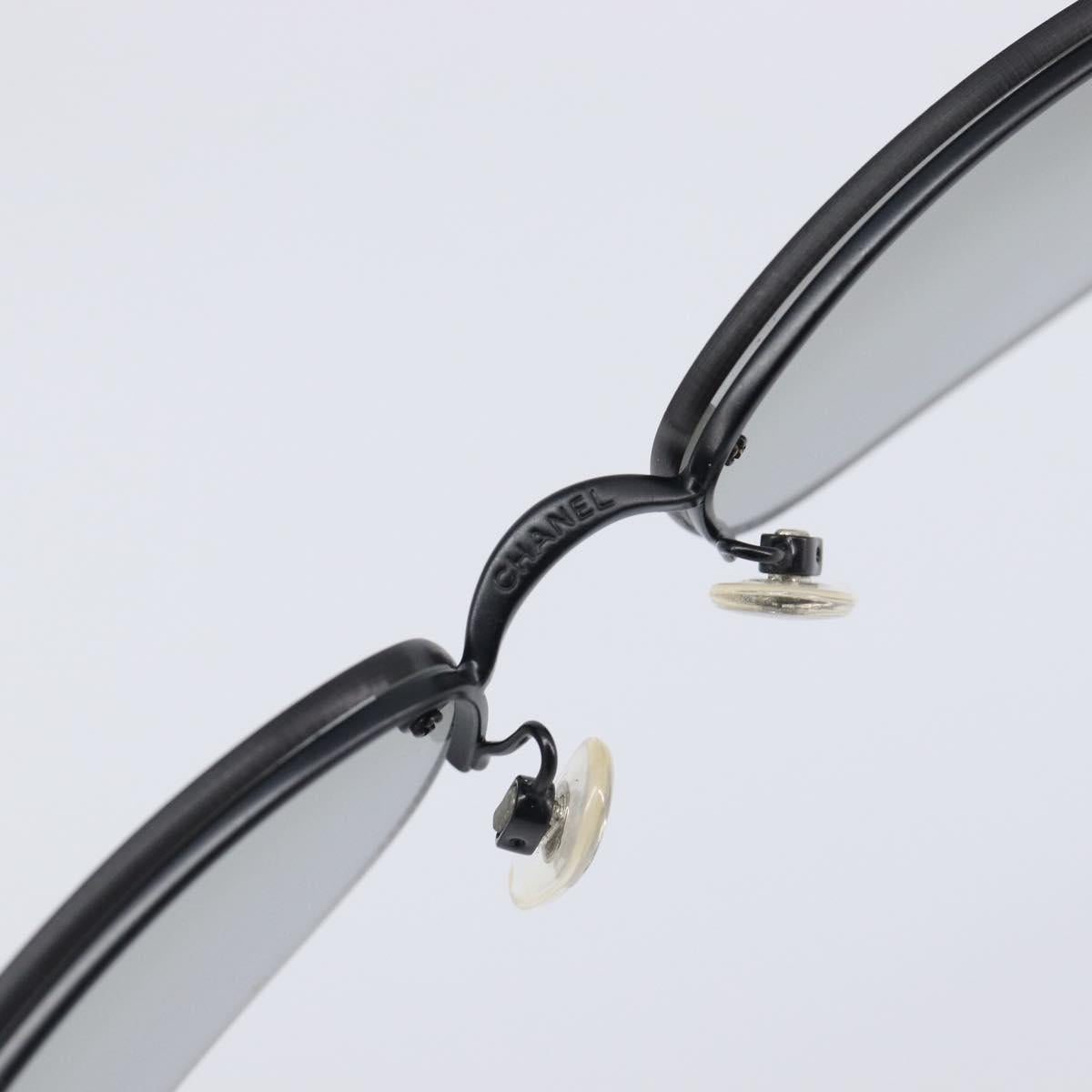 CHANEL Sunglasses Metal Black CC Auth yk21042M