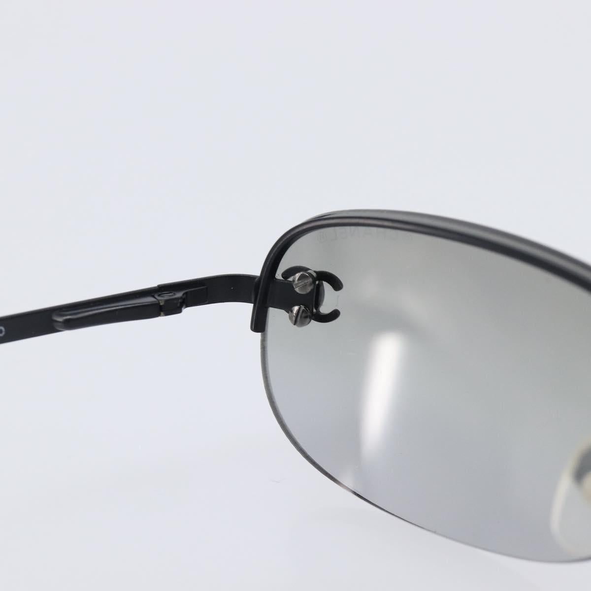 CHANEL Sunglasses Metal Black CC Auth yk21042M