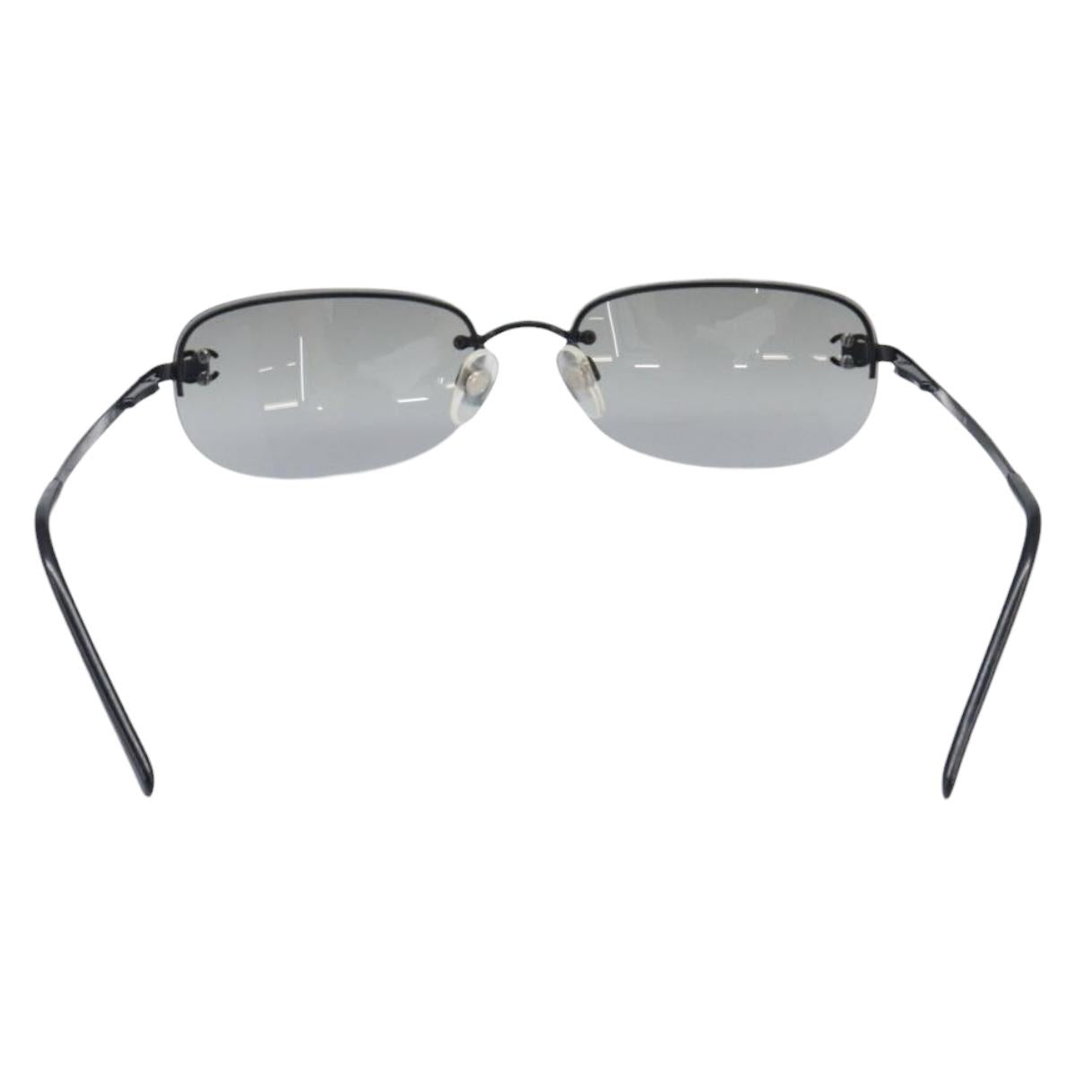CHANEL Sunglasses Metal Black CC Auth yk21042M