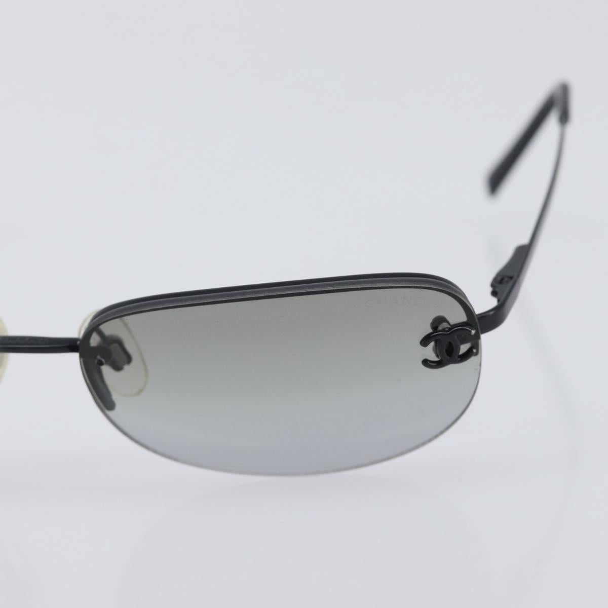 CHANEL Sunglasses Metal Black CC Auth yk21042M