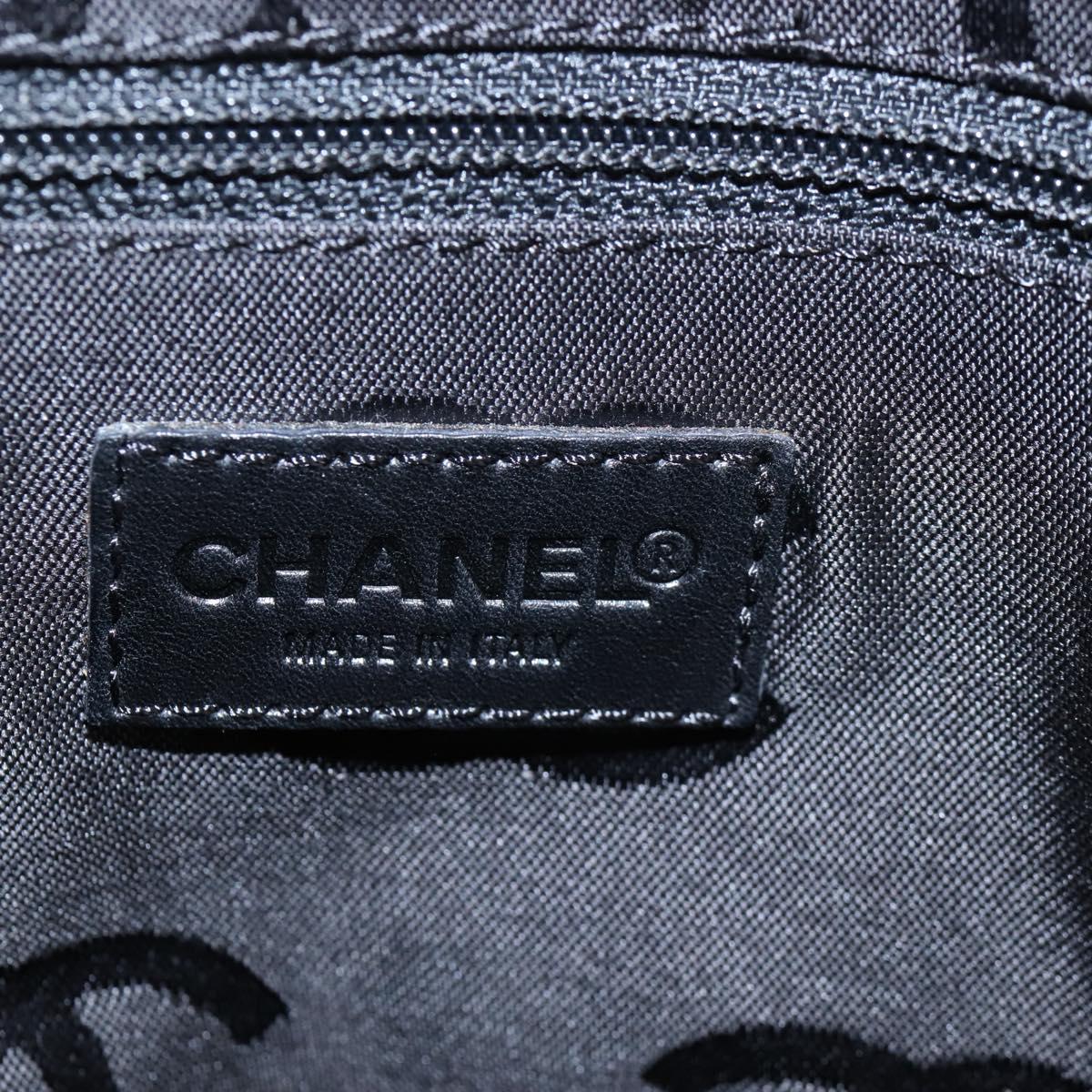 CHANEL Wild Stitch Boston Bag Leather Black Gold CC Auth yk21043SAM