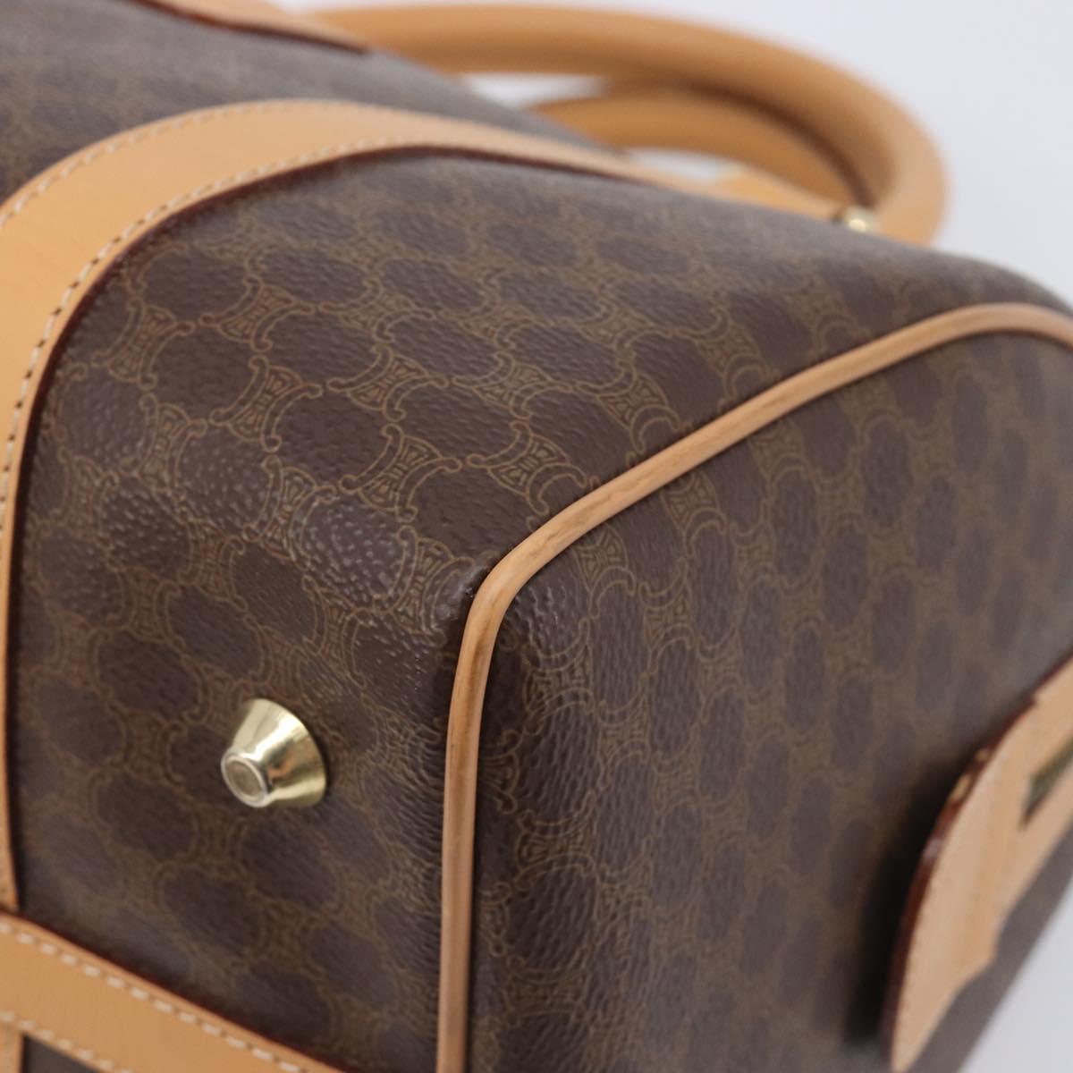 CELINE Macadam Canvas Hand Bag PVC Leather Brown Gold Auth yk21046V