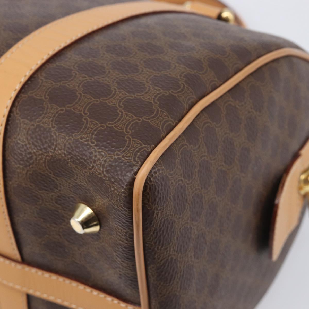 CELINE Macadam Canvas Hand Bag PVC Leather Brown Gold Auth yk21046V