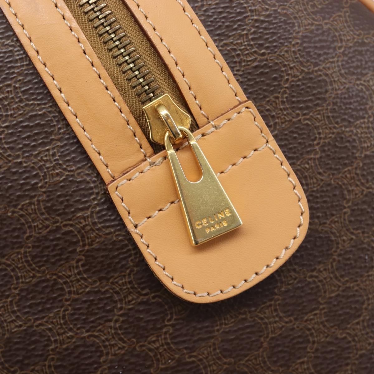 CELINE Macadam Canvas Hand Bag PVC Leather Brown Gold Auth yk21046V
