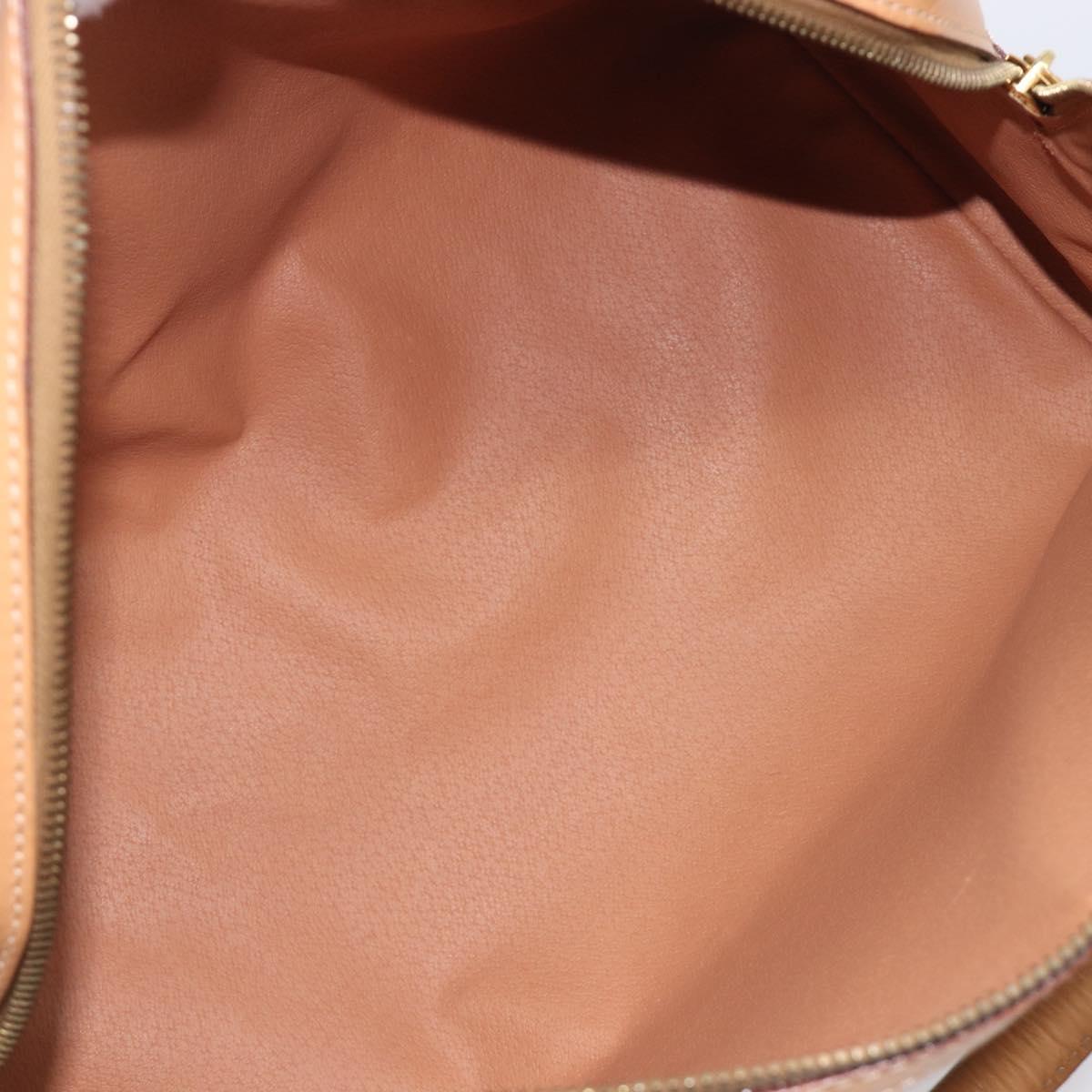 CELINE Macadam Canvas Hand Bag PVC Leather Brown Gold Auth yk21046V