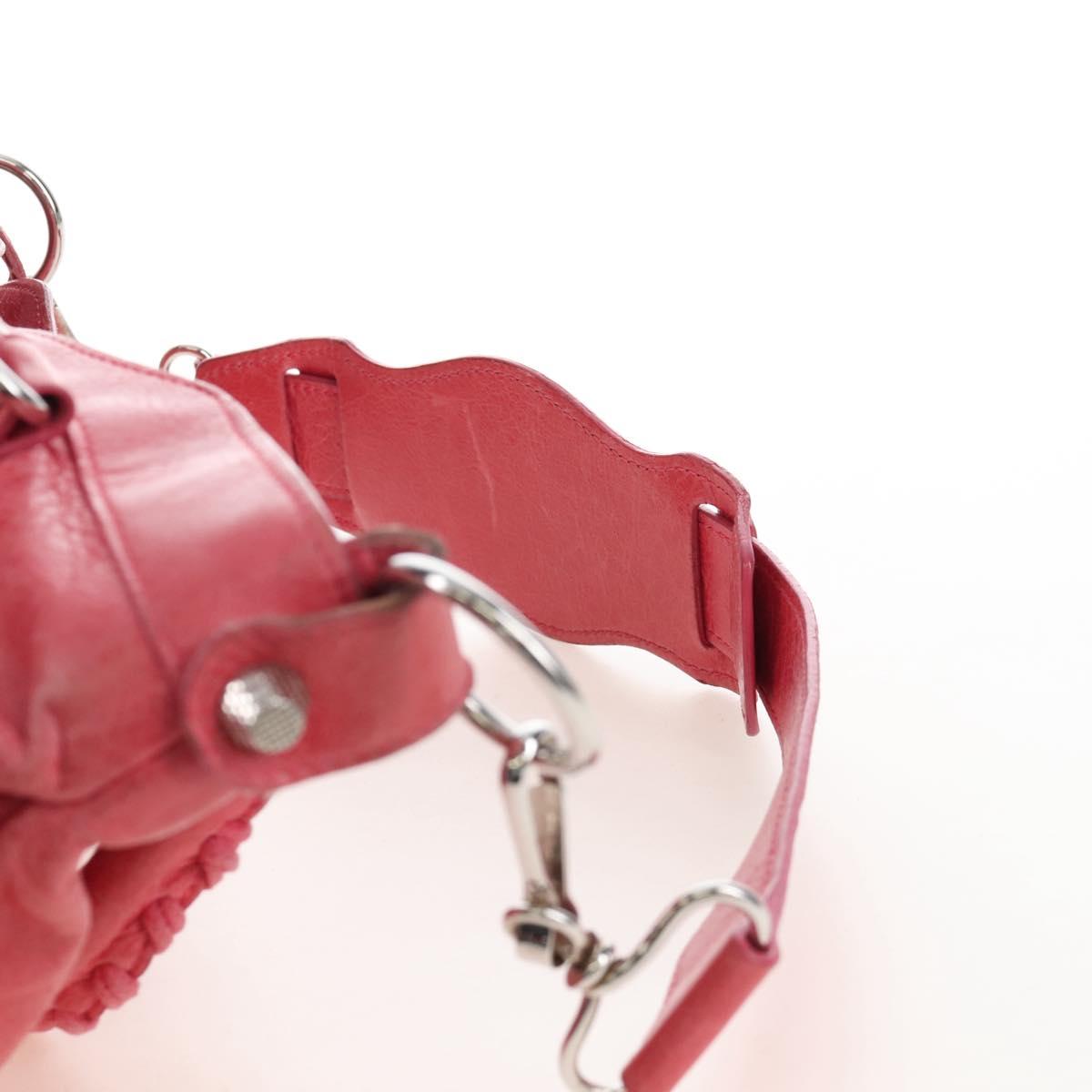 Balenciaga Giant The First Bag Leather 2way Pink Silver 240577 Auth yk21047M