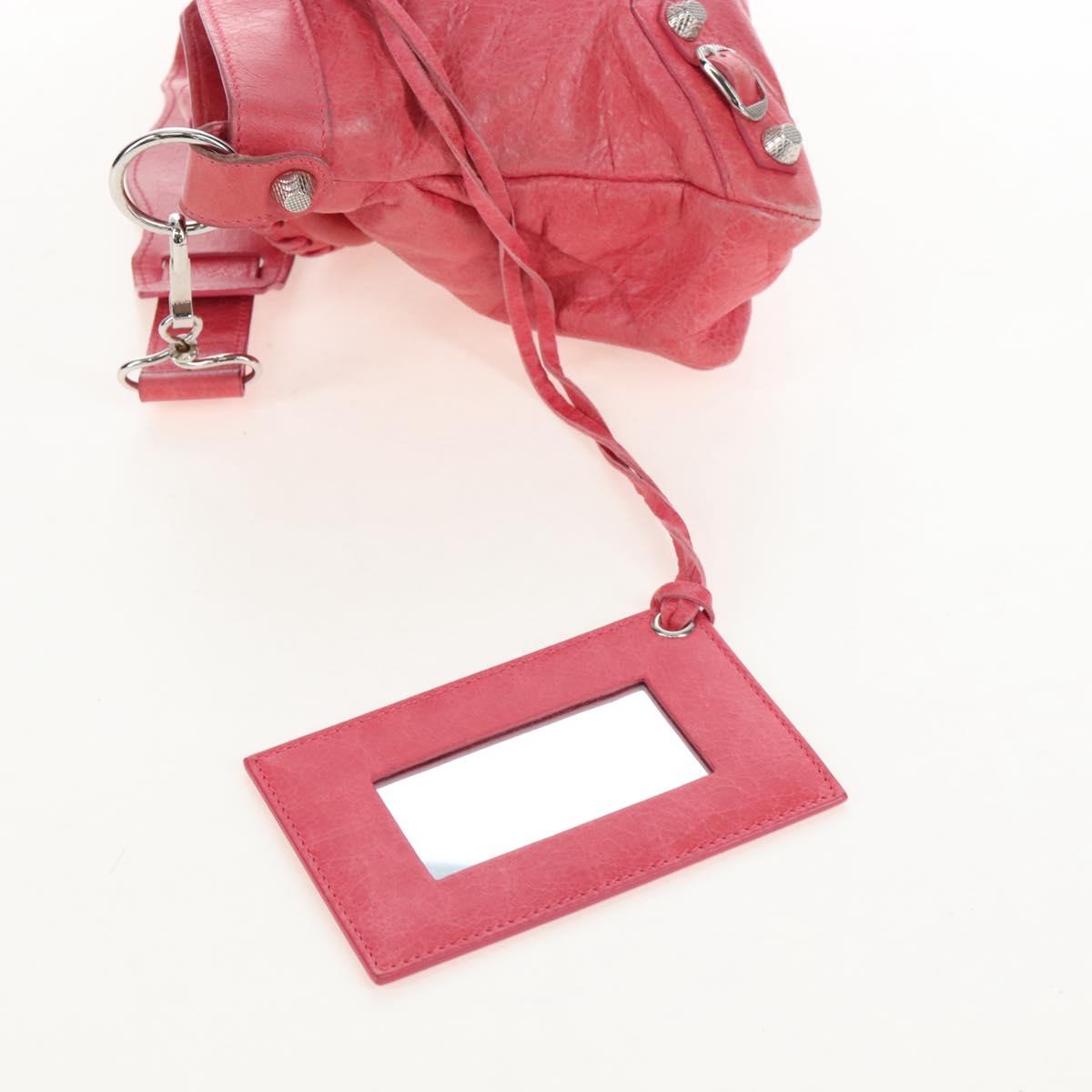 Balenciaga Giant The First Bag Leather 2way Pink Silver 240577 Auth yk21047M