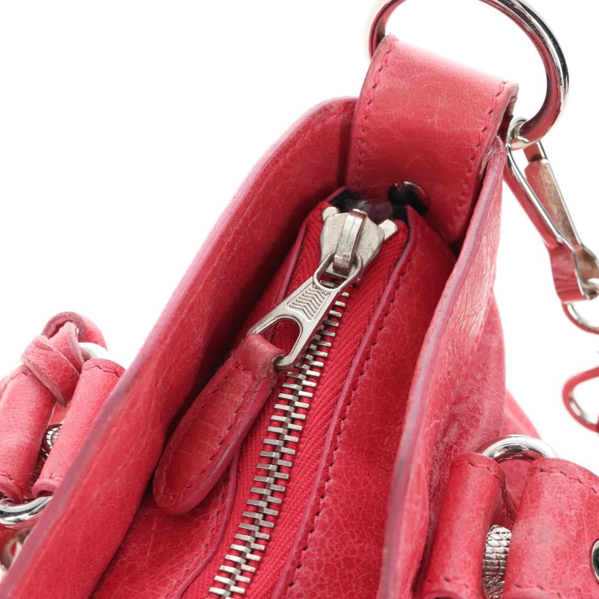 Balenciaga Giant The First Bag Leather 2way Pink Silver 240577 Auth yk21047M