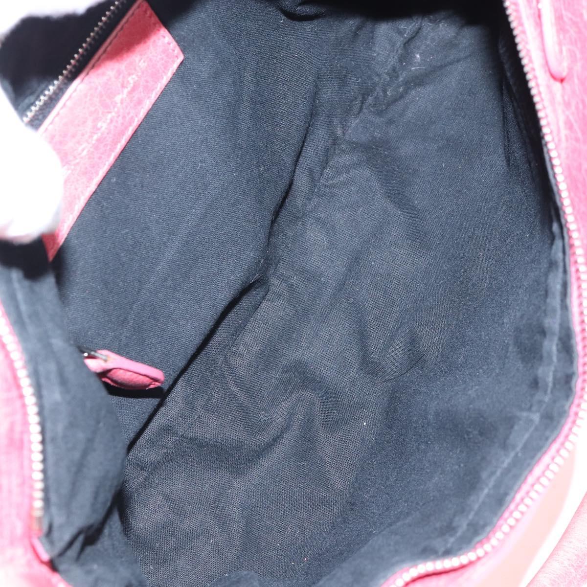 Balenciaga Giant The First Bag Leather 2way Pink Silver 240577 Auth yk21047M