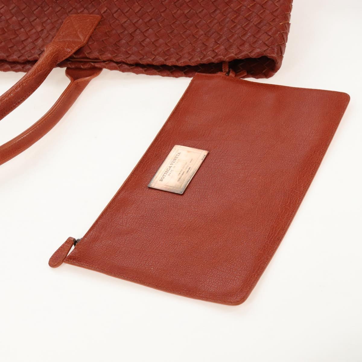 Bottega Veneta INTRECCIATO Cabas Hand Bag Leather Brown 113129 Auth yk21049SAM