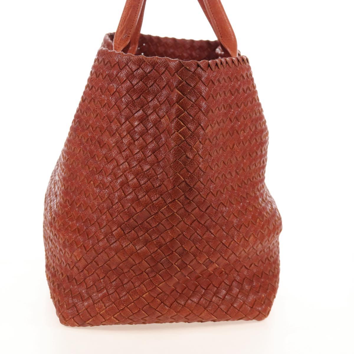 Bottega Veneta INTRECCIATO Cabas Hand Bag Leather Brown 113129 Auth yk21049SAM