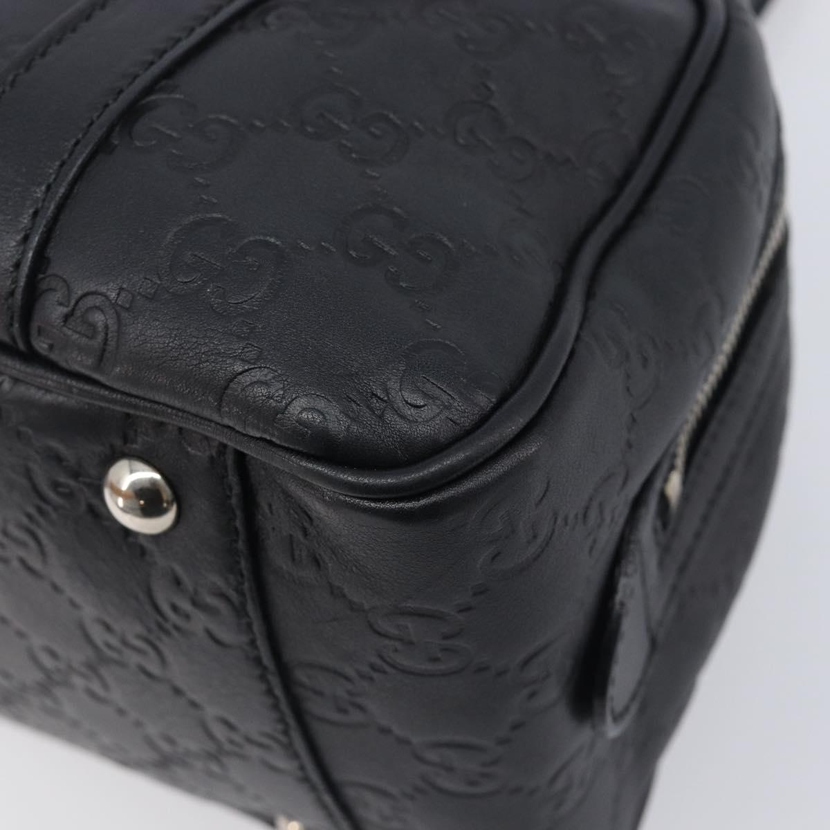 GUCCI GG Canvas Guccissima Hand Bag Black Silver 232958 Auth yk21051V
