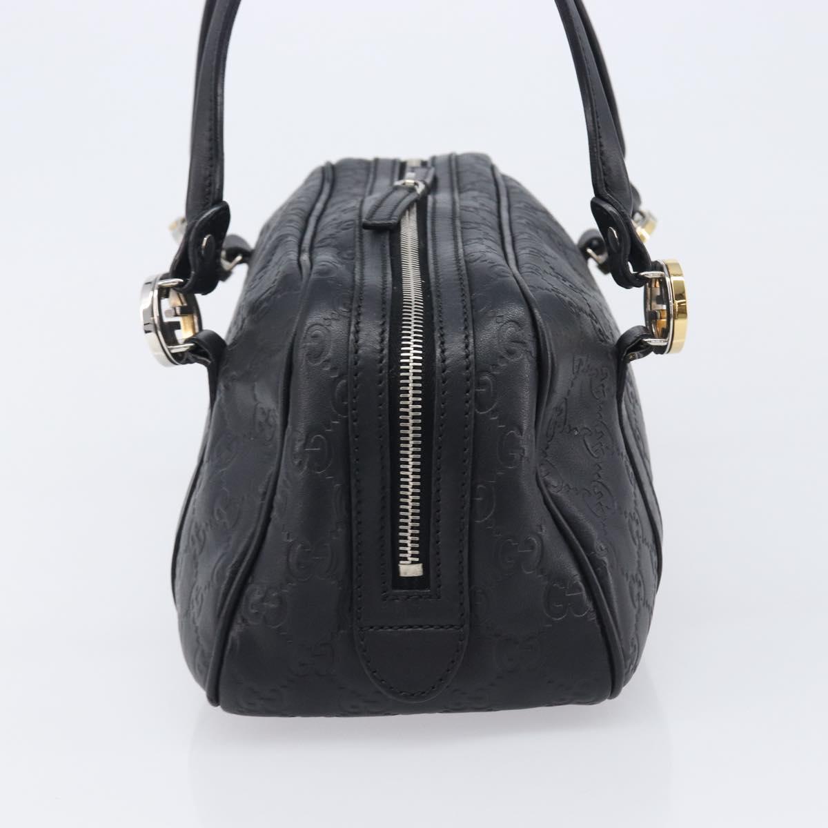 GUCCI GG Canvas Guccissima Hand Bag Black Silver 232958 Auth yk21051V