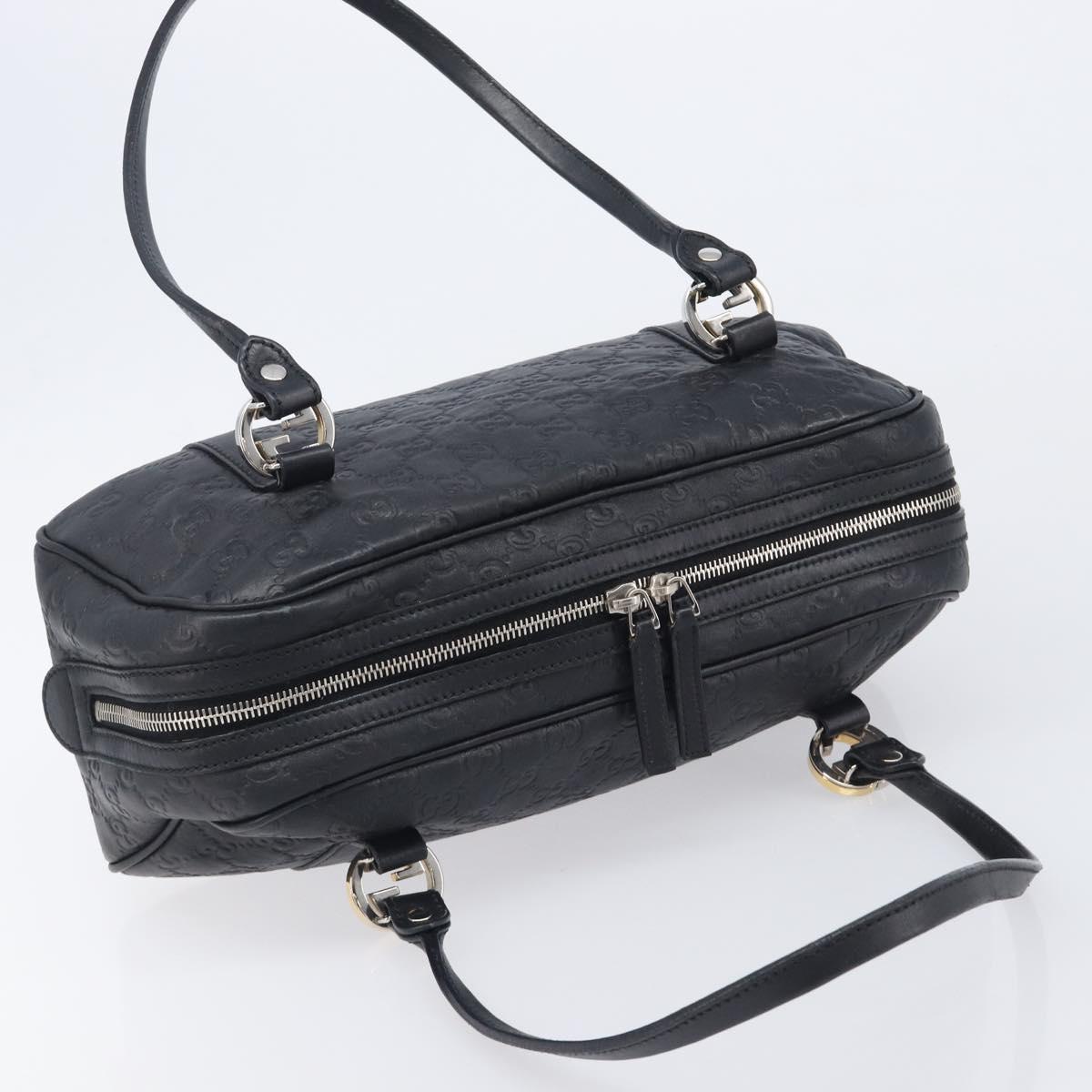 GUCCI GG Canvas Guccissima Hand Bag Black Silver 232958 Auth yk21051V