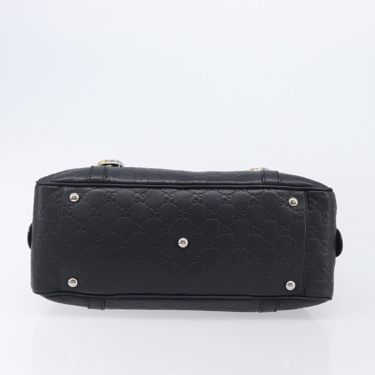 GUCCI GG Canvas Guccissima Hand Bag Black Silver 232958 Auth yk21051V