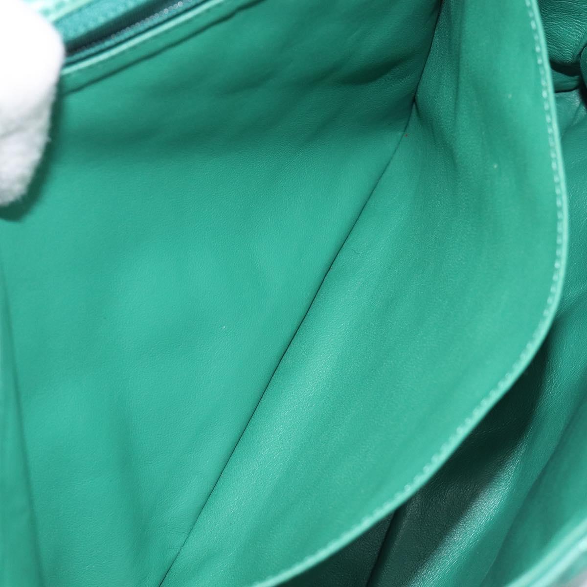 CHANEL Matelasse 34 Maxi Chain Bag Lamb Skin Green Silver CC Auth yk21053SAM