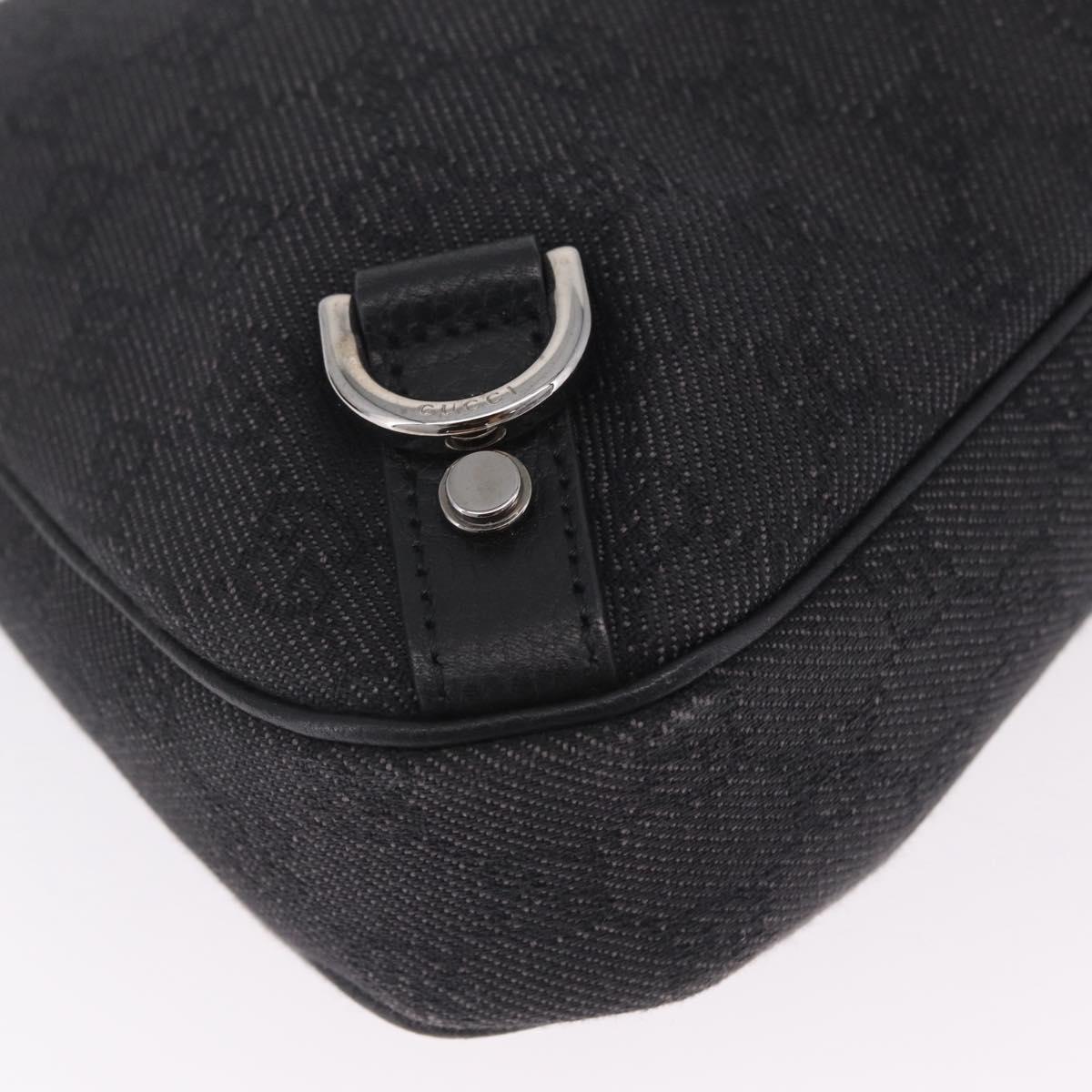 GUCCI GG Canvas Abbey Hand Bag Black Silver 268637 Auth yk21109V