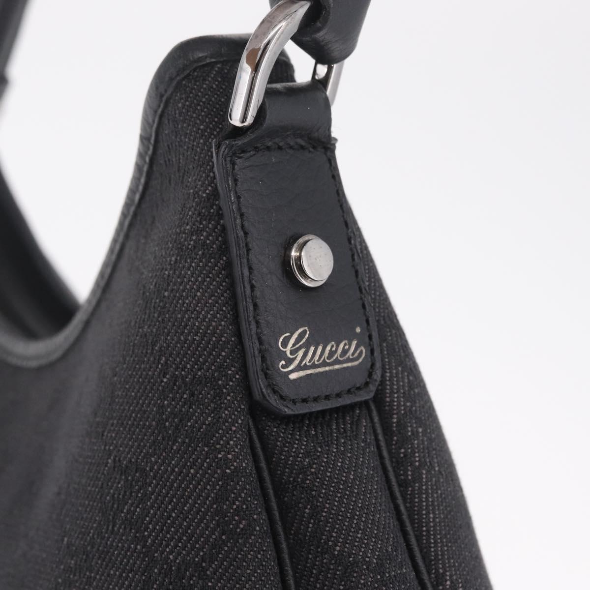 GUCCI GG Canvas Abbey Hand Bag Black Silver 268637 Auth yk21109V