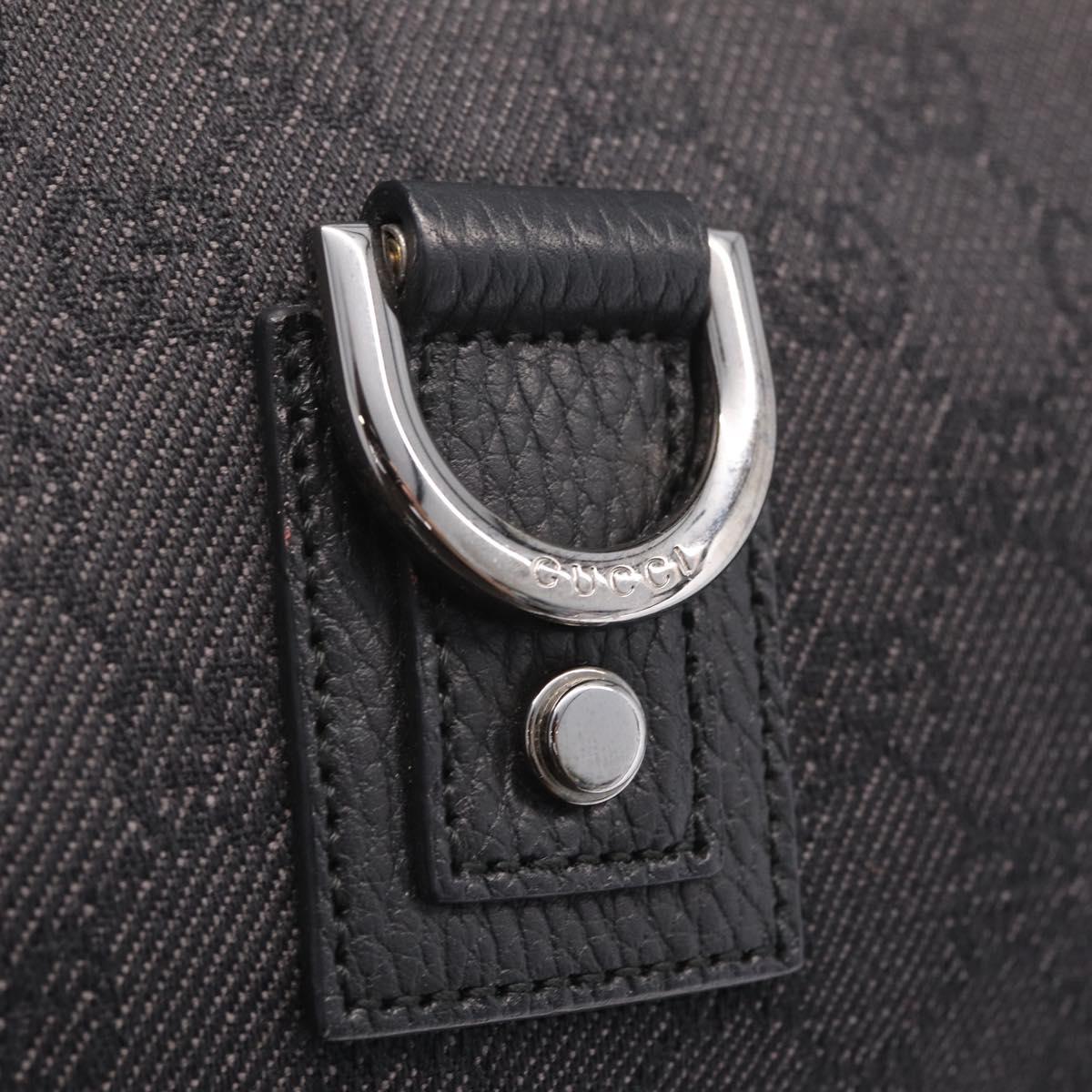 GUCCI GG Canvas Abbey Hand Bag Black Silver 268637 Auth yk21109V