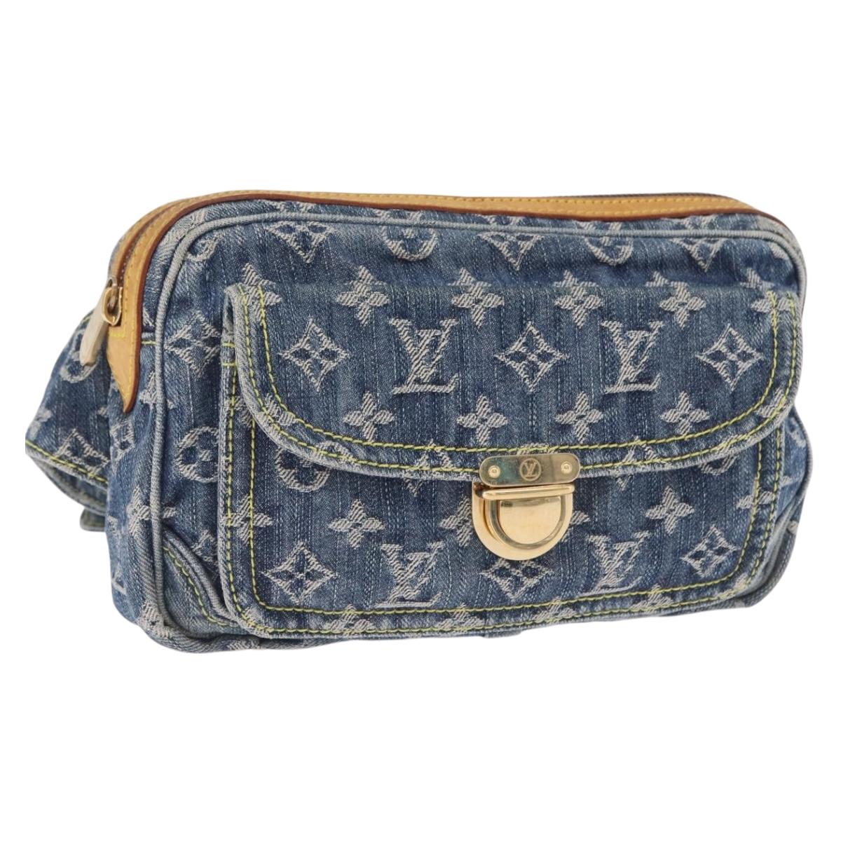 LOUIS VUITTON Monogram Denim Bum Bag Body Bag Blue M95347 LV Auth yk21116M