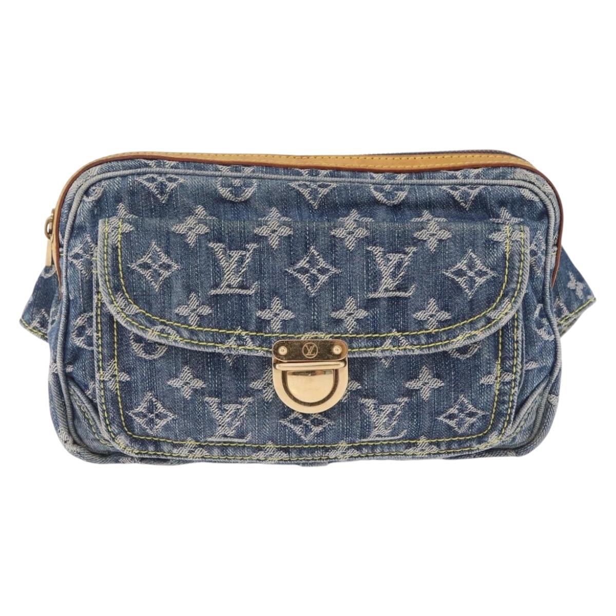 LOUIS VUITTON Monogram Denim Bum Bag Body Bag Blue M95347 LV Auth yk21116M