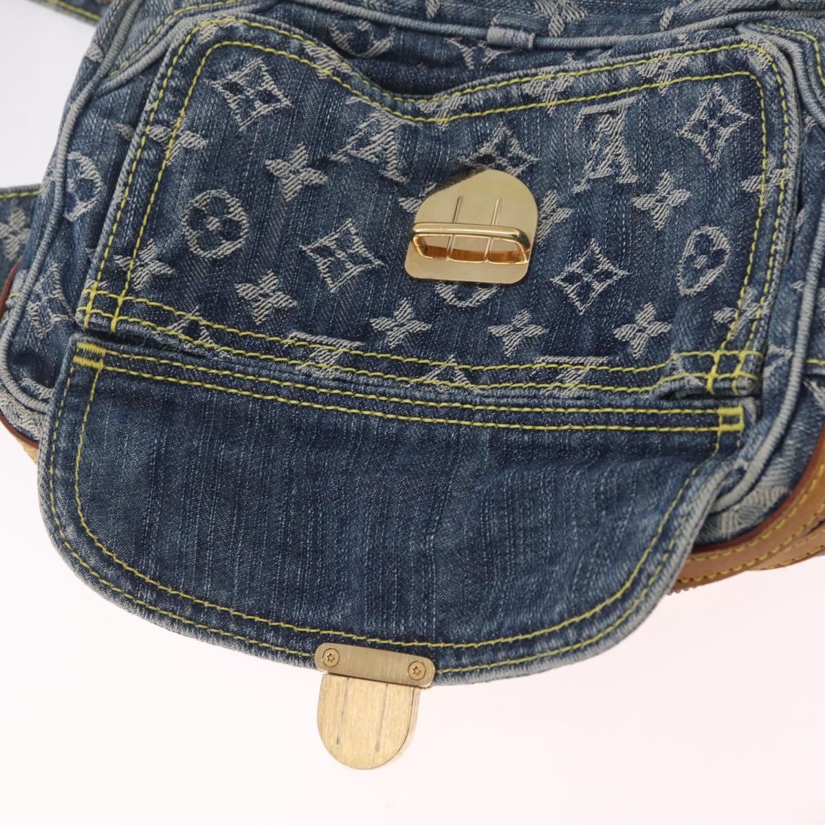 LOUIS VUITTON Monogram Denim Bum Bag Body Bag Blue M95347 LV Auth yk21116M