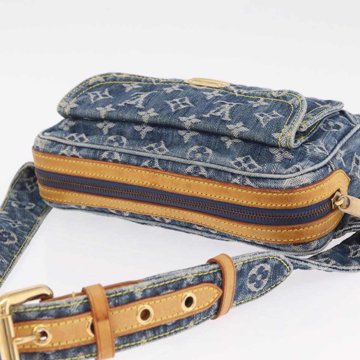 LOUIS VUITTON Monogram Denim Bum Bag Body Bag Blue M95347 LV Auth yk21116M
