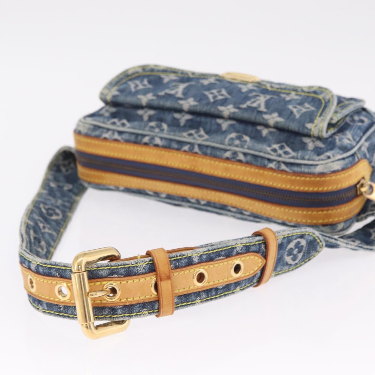 LOUIS VUITTON Monogram Denim Bum Bag Body Bag Blue M95347 LV Auth yk21116M